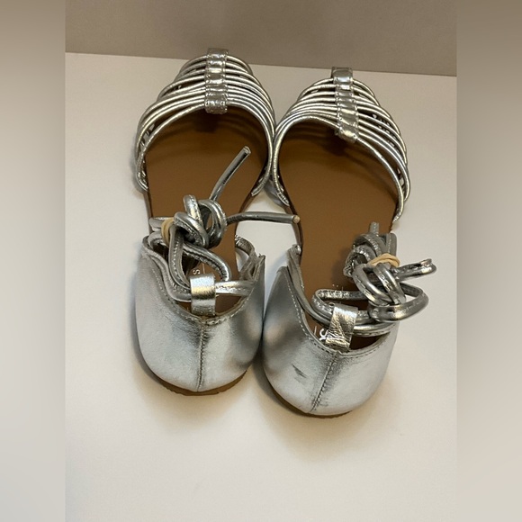 ASOS Design Silver Lace Up Flats Shoes 9 - Picture 6 of 9